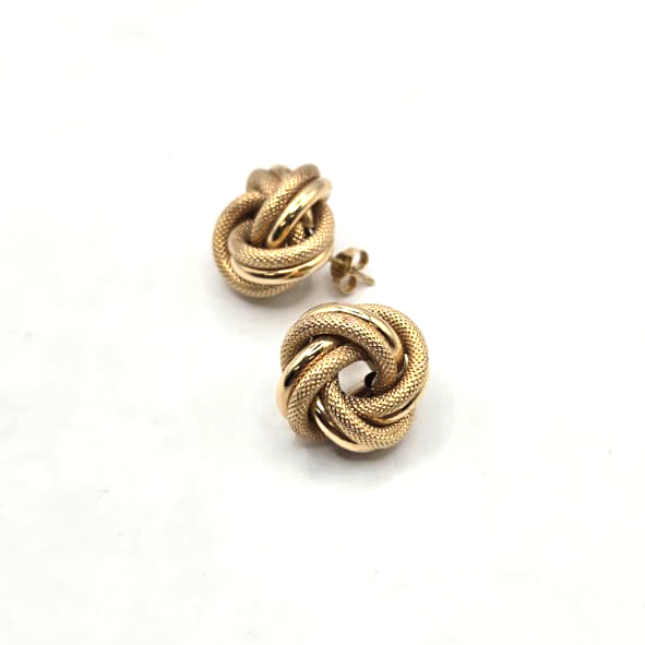 Oversized Knot Stud Earrings in 14K Gold - No. 2