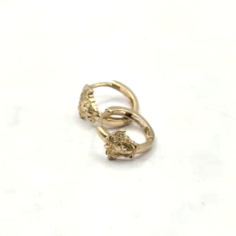 Medusa Women's Hoop Earrings in 14K Gold