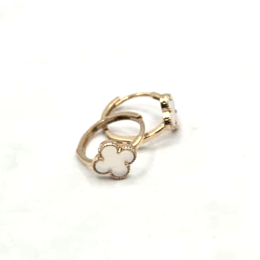 Clover Women's Hoop Earrings in 14K Gold