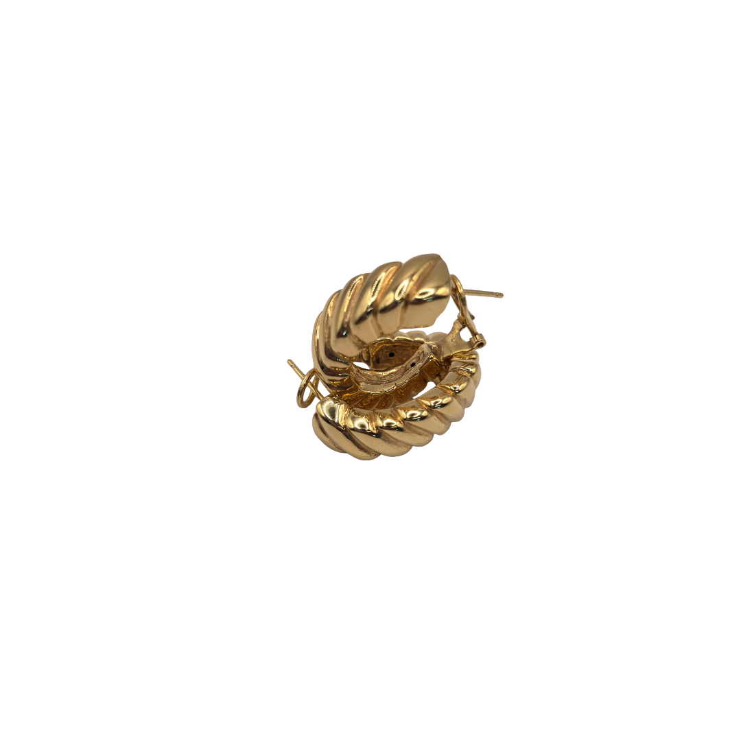 Designer Women's Hoop Earrings in 10K Gold