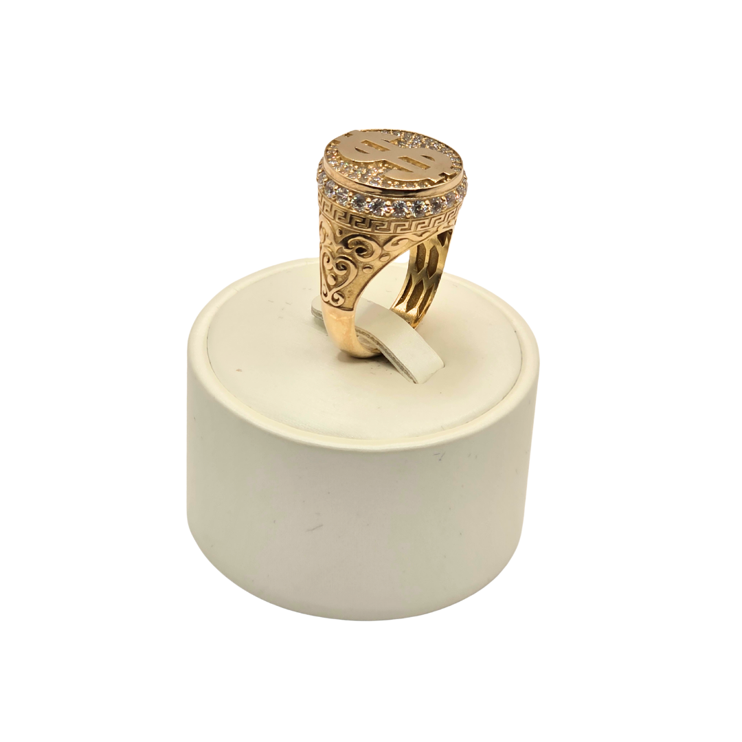Único Designer Men's Ring in 10K Gold and CZ