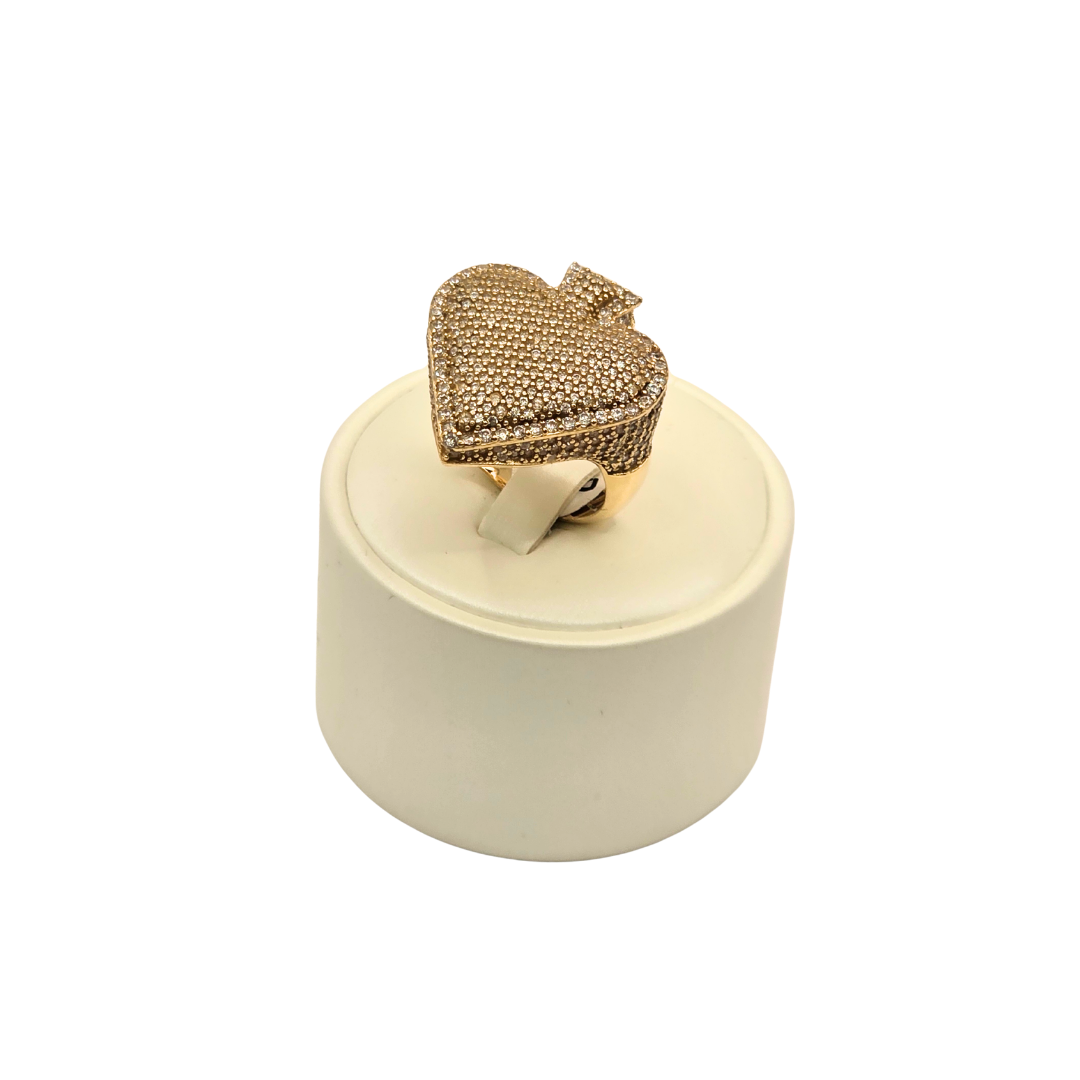 Único Designer Men's Ring in 14K Gold and CZ