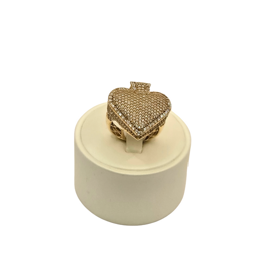 Único Designer Men's Ring in 14K Gold and CZ