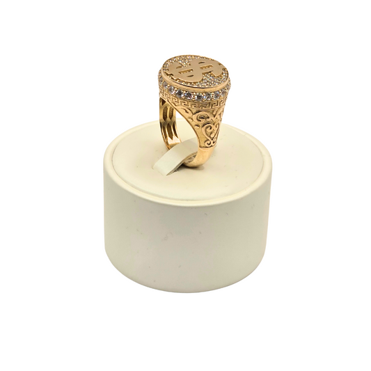 Único Designer Men's Ring in 10K Gold and CZ