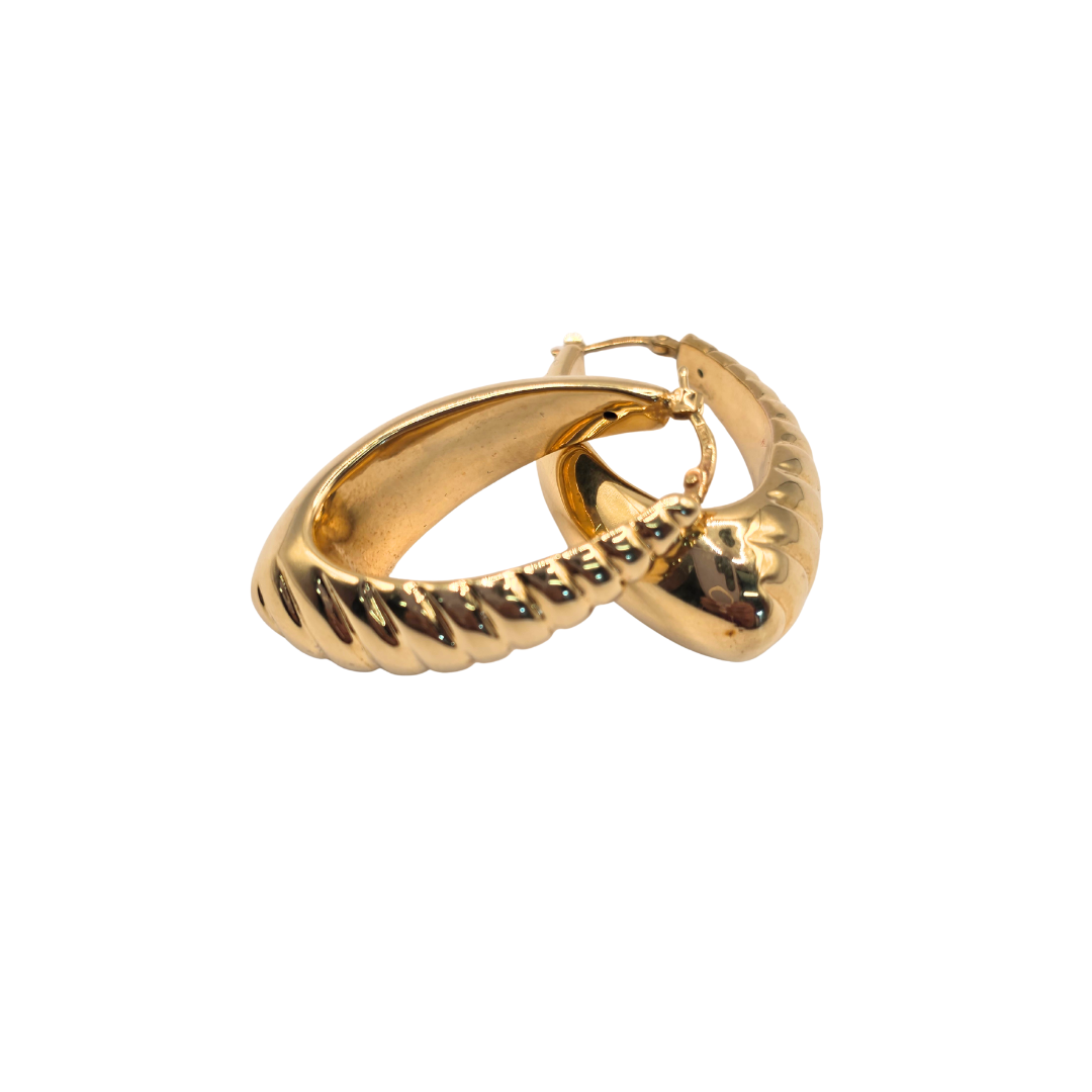 Designer Women's Hoop Earrings in 14K Gold