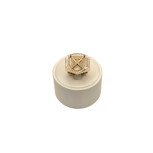 Único Designer Men's Ring in 14K Gold and CZ