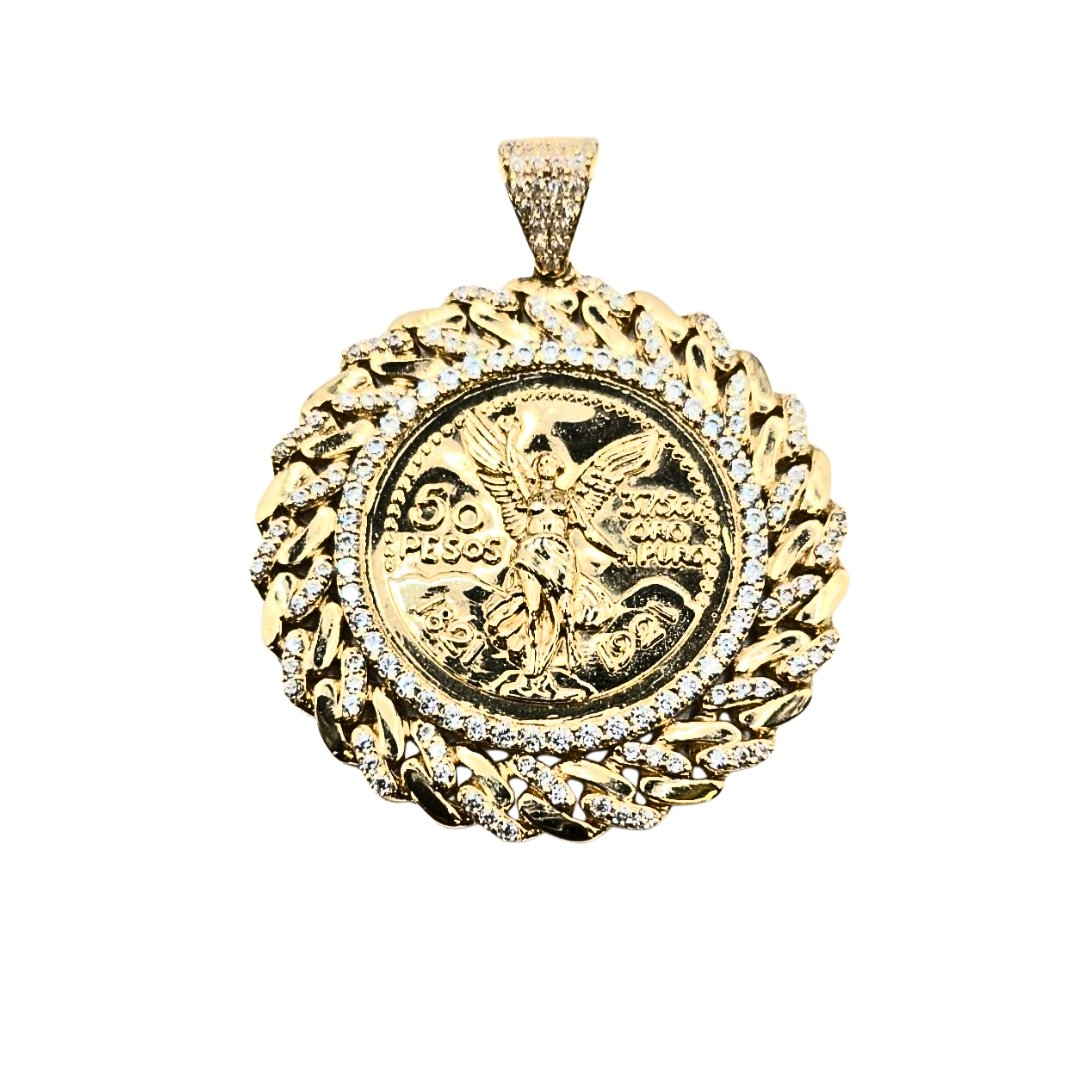 Centenario Pendant in 14K Gold and CZ
