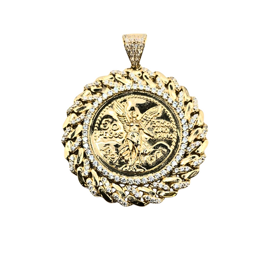 Centenario Pendant in 14K Gold and CZ