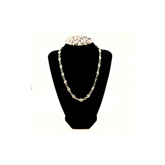 Semi-solid Chain with Eslabón de Barco Pendant in 14K Gold