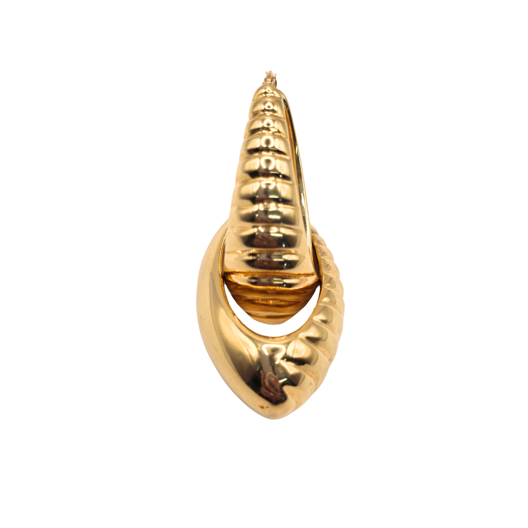 Designer Women's Hoop Earrings in 14K Gold