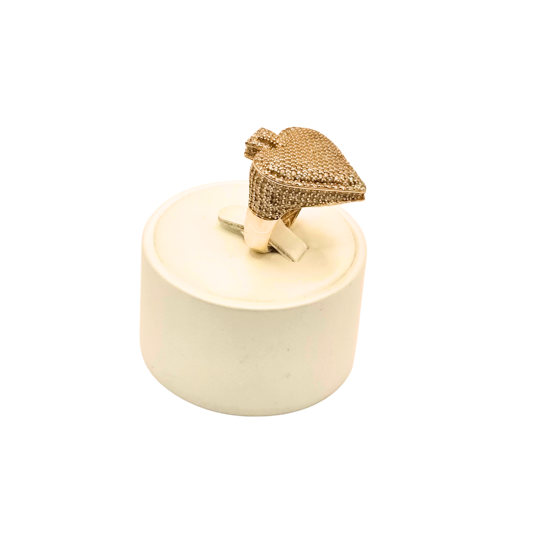 Único Designer Men's Ring in 14K Gold and CZ