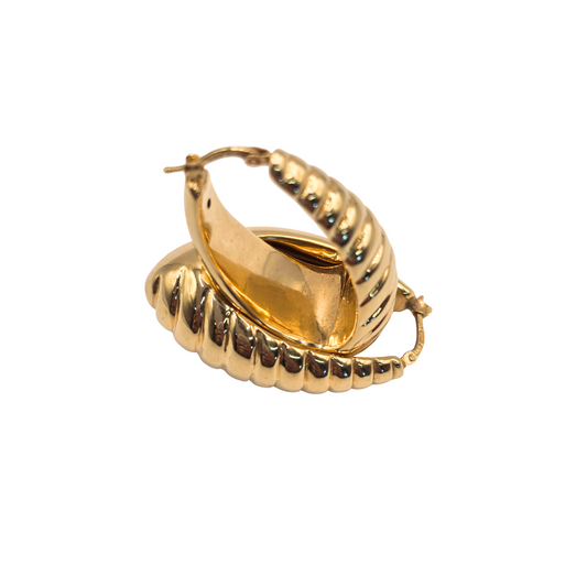 Designer Women's Hoop Earrings in 14K Gold