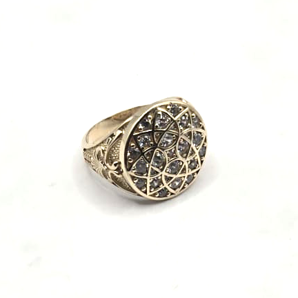 Roseta Men's Ring in 14K Gold and CZ