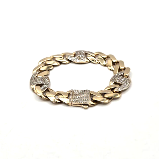 Cuban Link Bracelet in 14K Gold - Semi-Solid