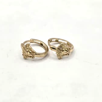 Medusa Women's Hoop Earrings in 14K Gold