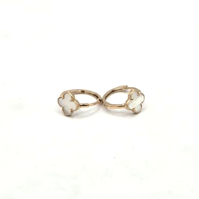 Clover Women's Hoop Earrings in 14K Gold
