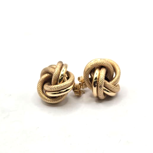 Oversized Knot Stud Earrings in 14K Gold - No. 2