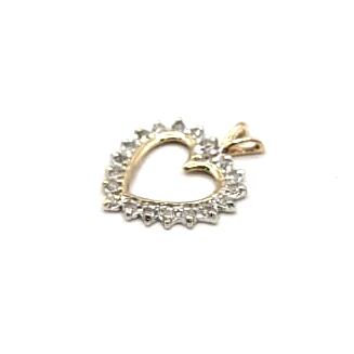 Dainty Heart Pendant in 14K Gold and CZ