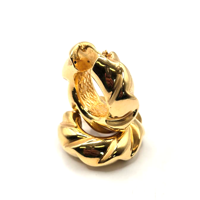 Designer Women's Hoop Earrings in 14K Gold - No.3