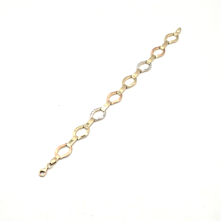 Tri-Tones Bracelet in 14K Gold