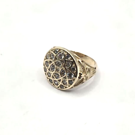 Roseta Men's Ring in 14K Gold and CZ