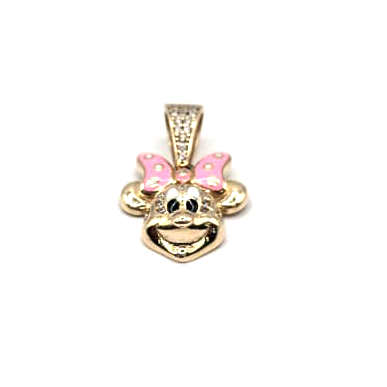 Minnie Pendant in 14K Gold and CZ
