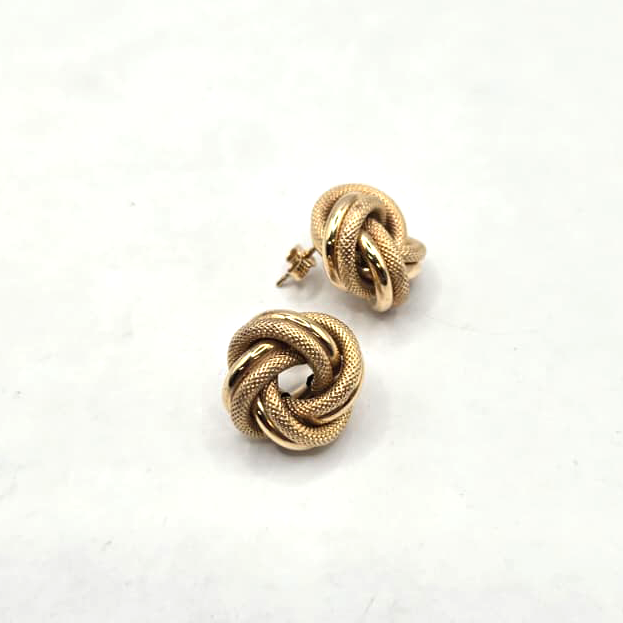 Oversized Knot Stud Earrings in 14K Gold - No. 2