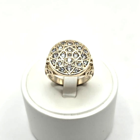 Roseta Men's Ring in 14K Gold and CZ