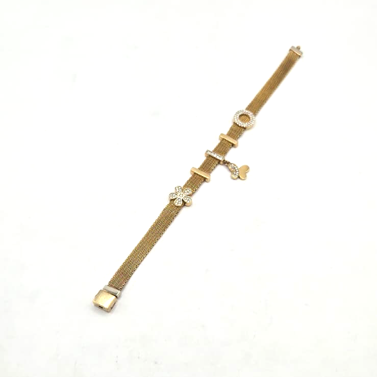Modern Bracelet with Butterfly Charm in 10K Gold