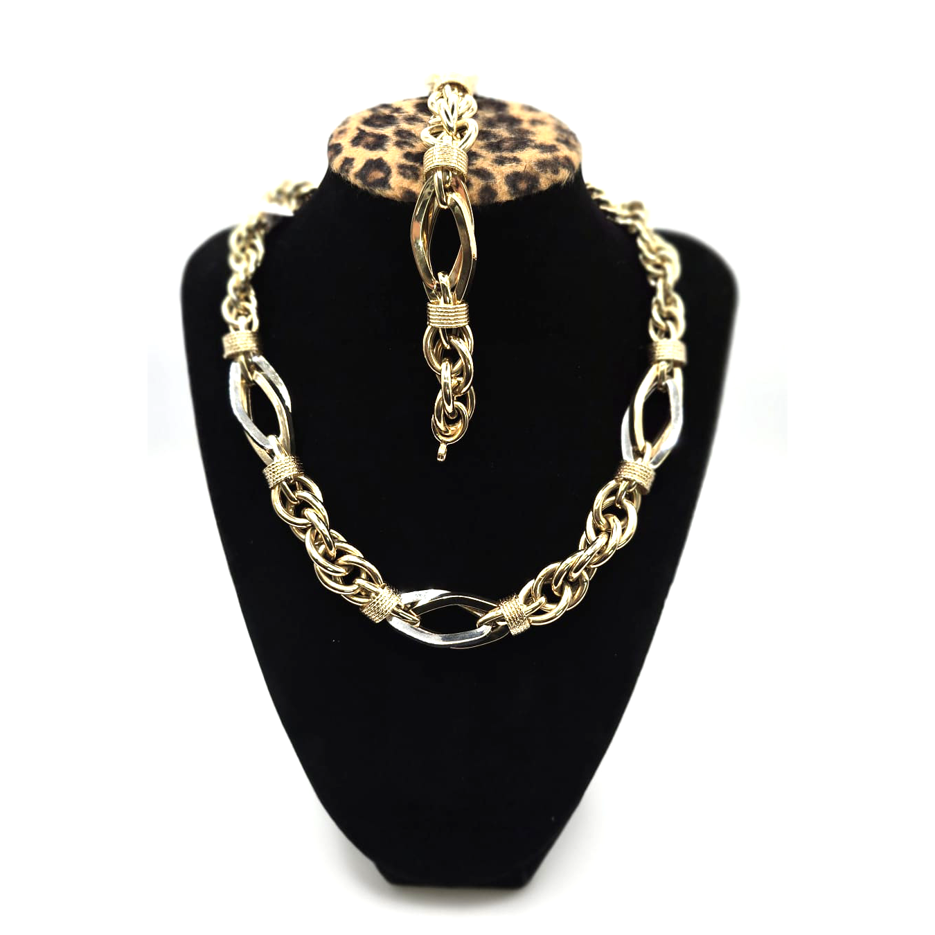 Twisted Choker and Bracelet Set in 14K Gold